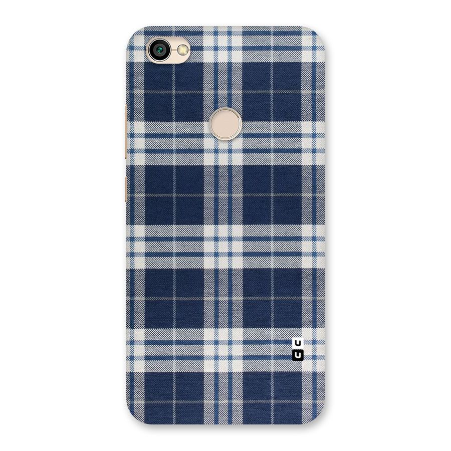 Blue White Check Back Case for Redmi Y1 2017
