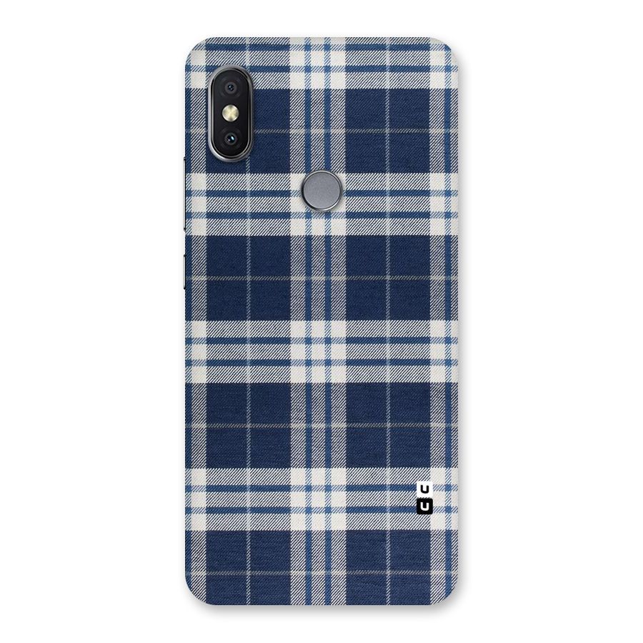 Blue White Check Back Case for Redmi Y2
