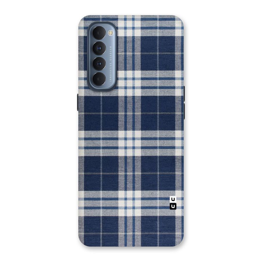 Blue White Check Back Case for Reno4 Pro