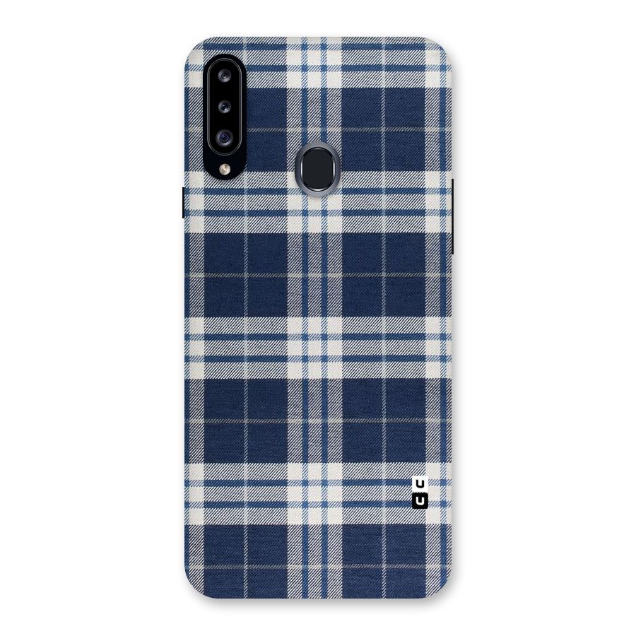 Blue White Check Back Case for Samsung Galaxy A20s
