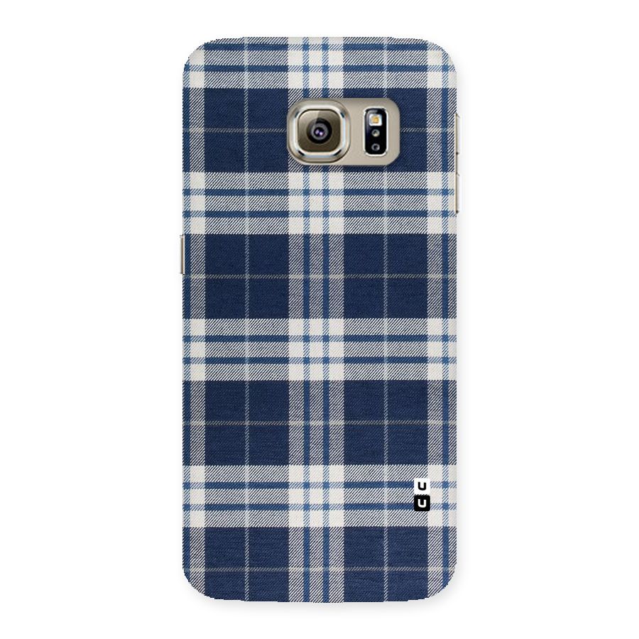 Blue White Check Back Case for Samsung Galaxy S6 Edge