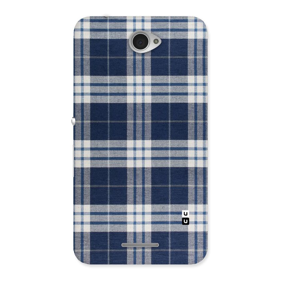 Blue White Check Back Case for Sony Xperia E4