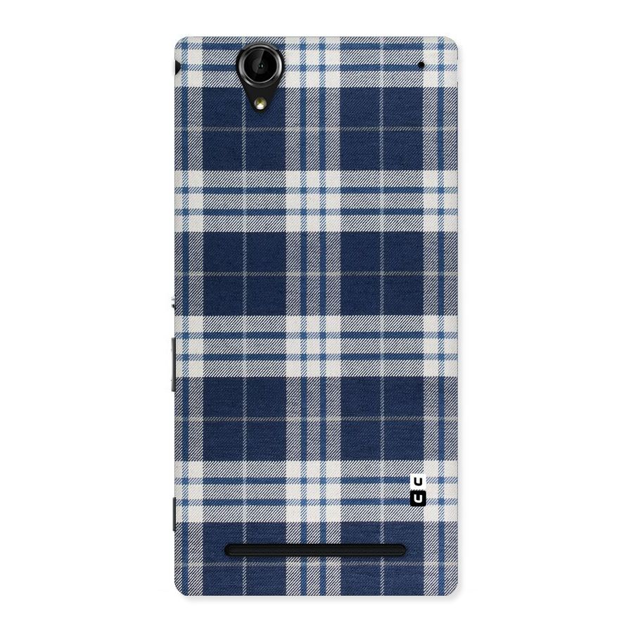 Blue White Check Back Case for Sony Xperia T2