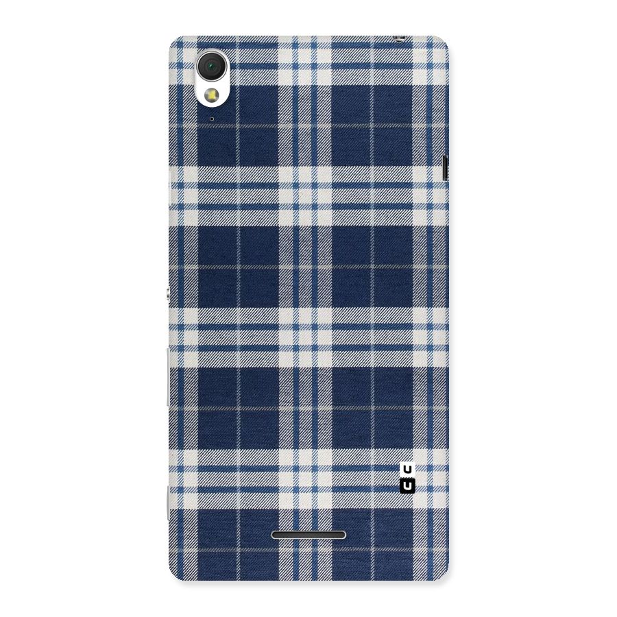 Blue White Check Back Case for Sony Xperia T3