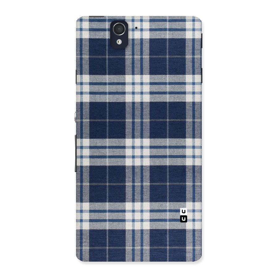 Blue White Check Back Case for Sony Xperia Z