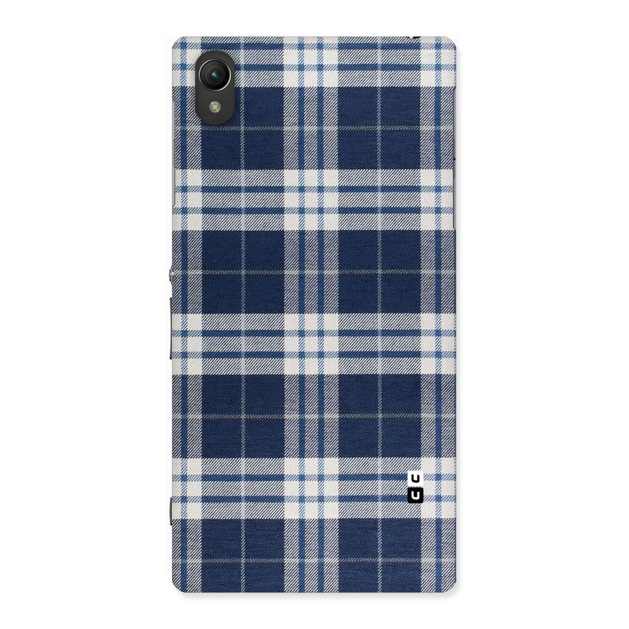 Blue White Check Back Case for Sony Xperia Z1
