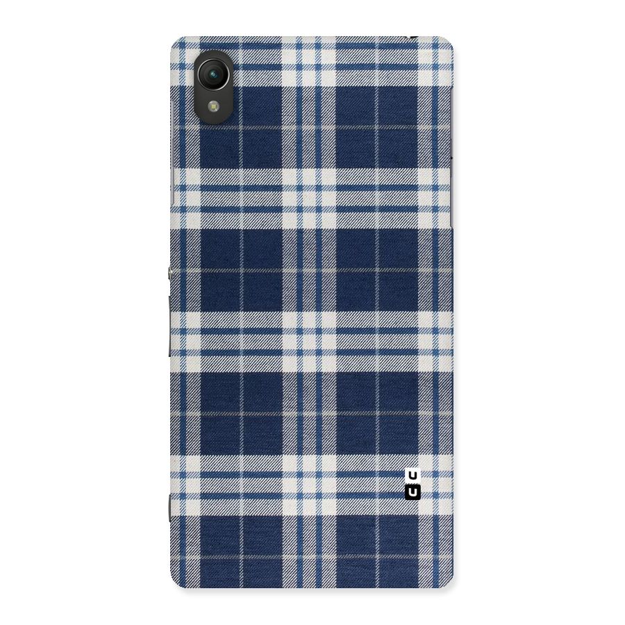 Blue White Check Back Case for Sony Xperia Z2