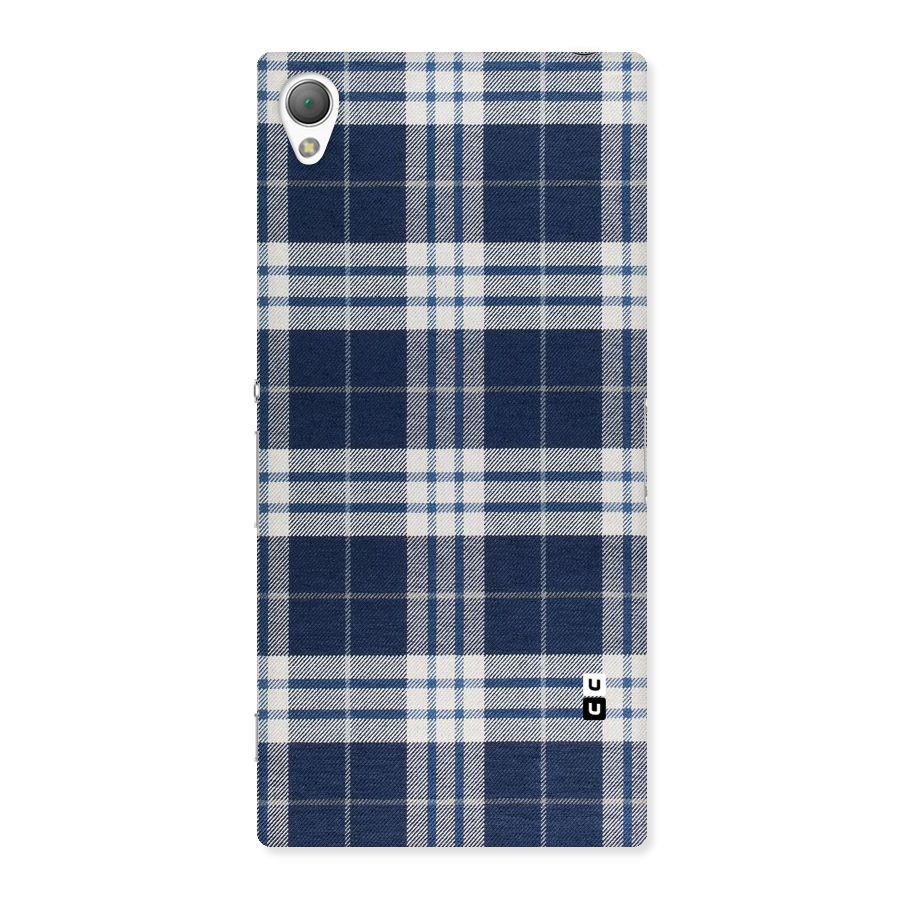Blue White Check Back Case for Sony Xperia Z3