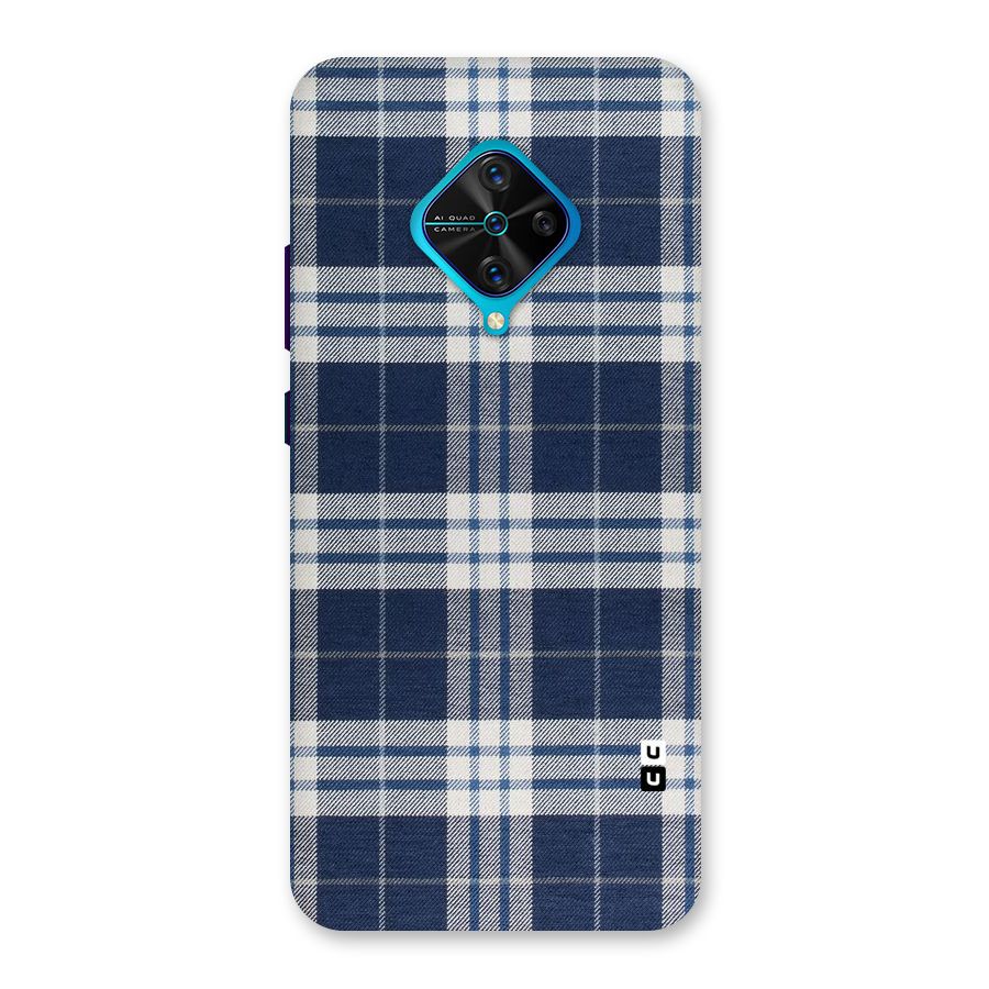Blue White Check Back Case for Vivo S1 Pro