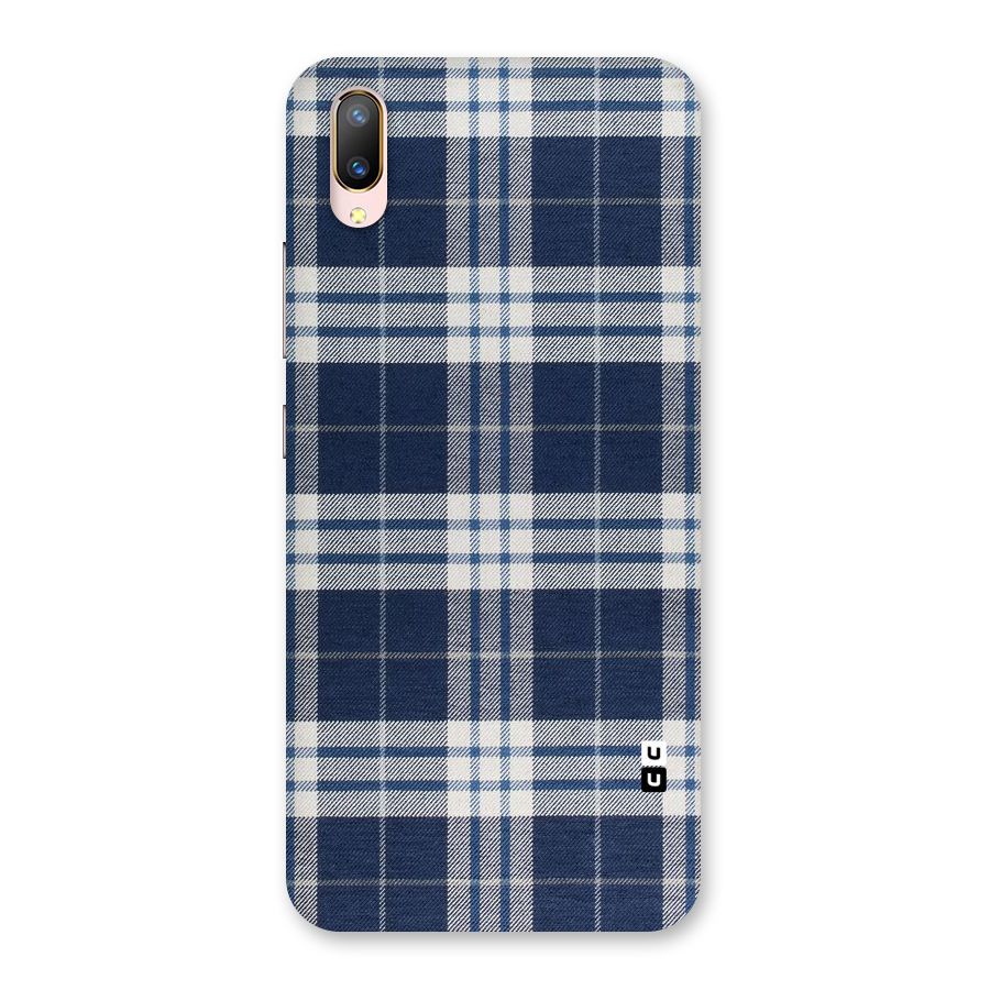 Blue White Check Back Case for Vivo V11 Pro