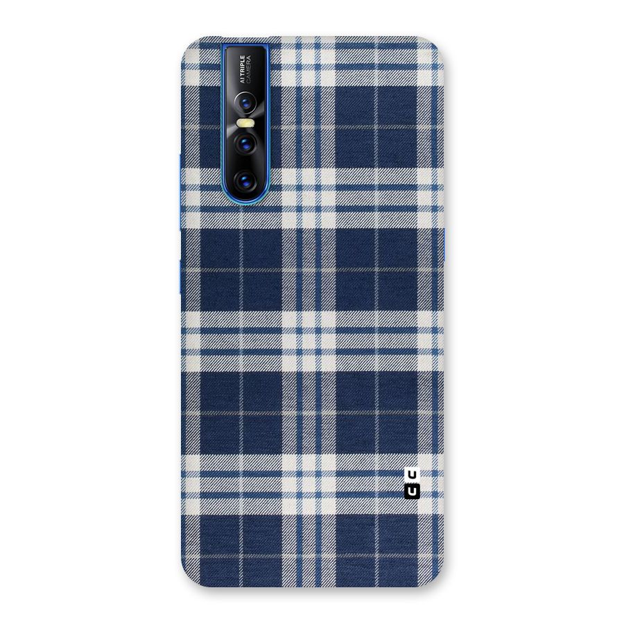 Blue White Check Back Case for Vivo V15 Pro