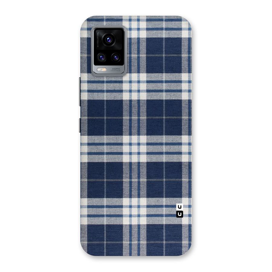 Blue White Check Back Case for Vivo V20