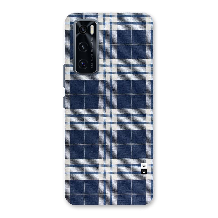 Blue White Check Back Case for Vivo V20 SE