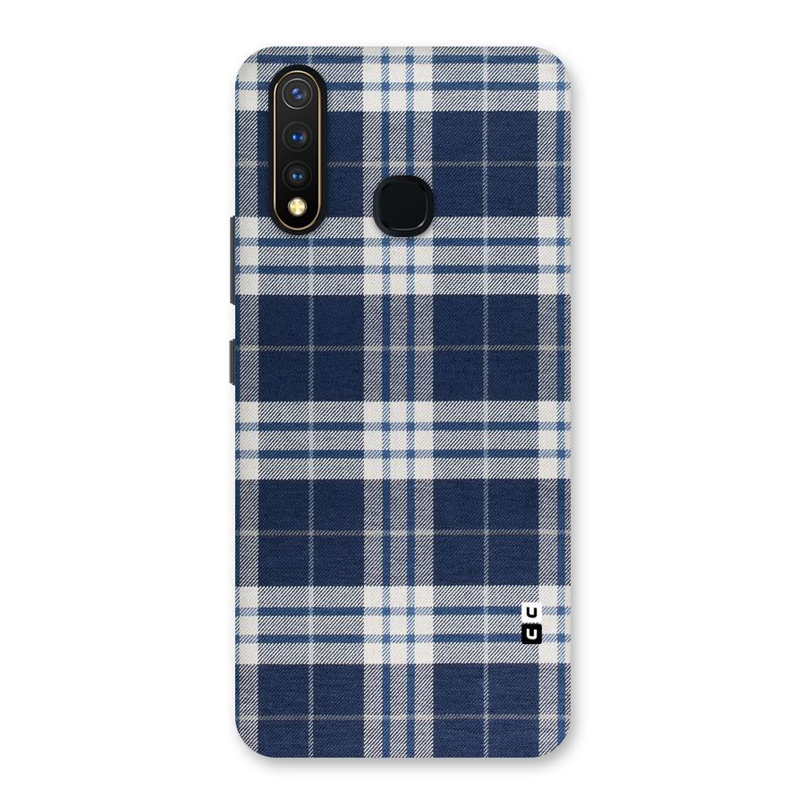 Blue White Check Back Case for Vivo Y19