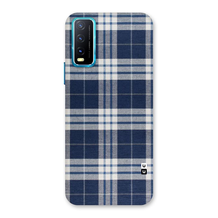 Blue White Check Back Case for Vivo Y20A