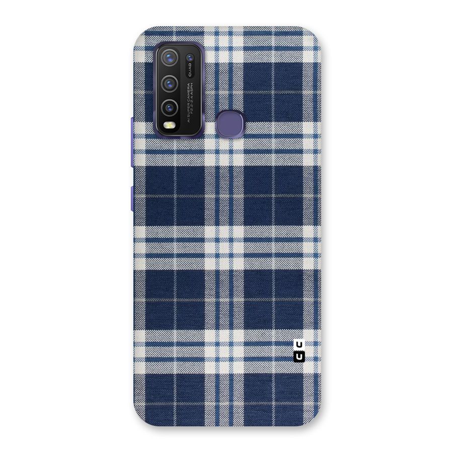Blue White Check Back Case for Vivo Y50