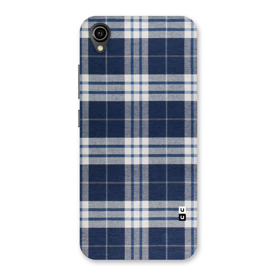 Blue White Check Back Case for Vivo Y90
