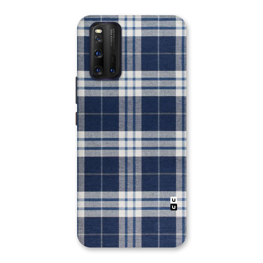 Blue White Check Back Case for Vivo iQOO 3