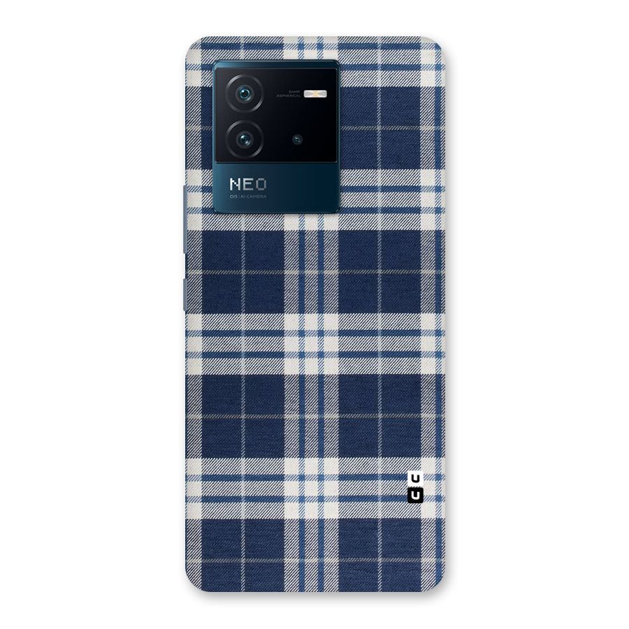 Blue White Check Back Case for Vivo iQOO Neo 6 5G