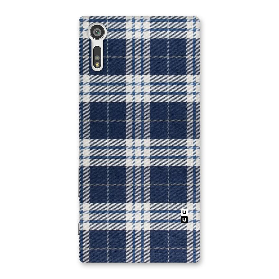 Blue White Check Back Case for Xperia XZ