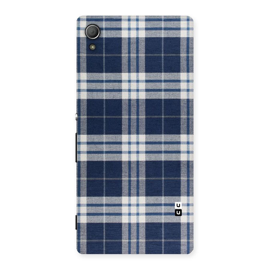 Blue White Check Back Case for Xperia Z3 Plus