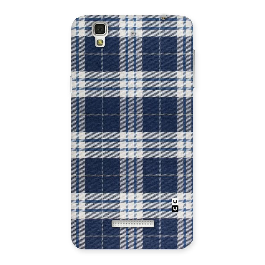 Blue White Check Back Case for YU Yureka Plus