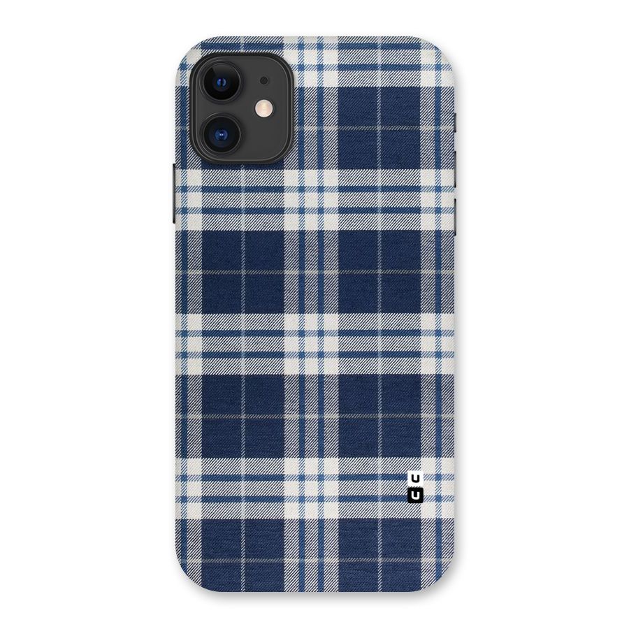 Blue White Check Back Case for iPhone 11
