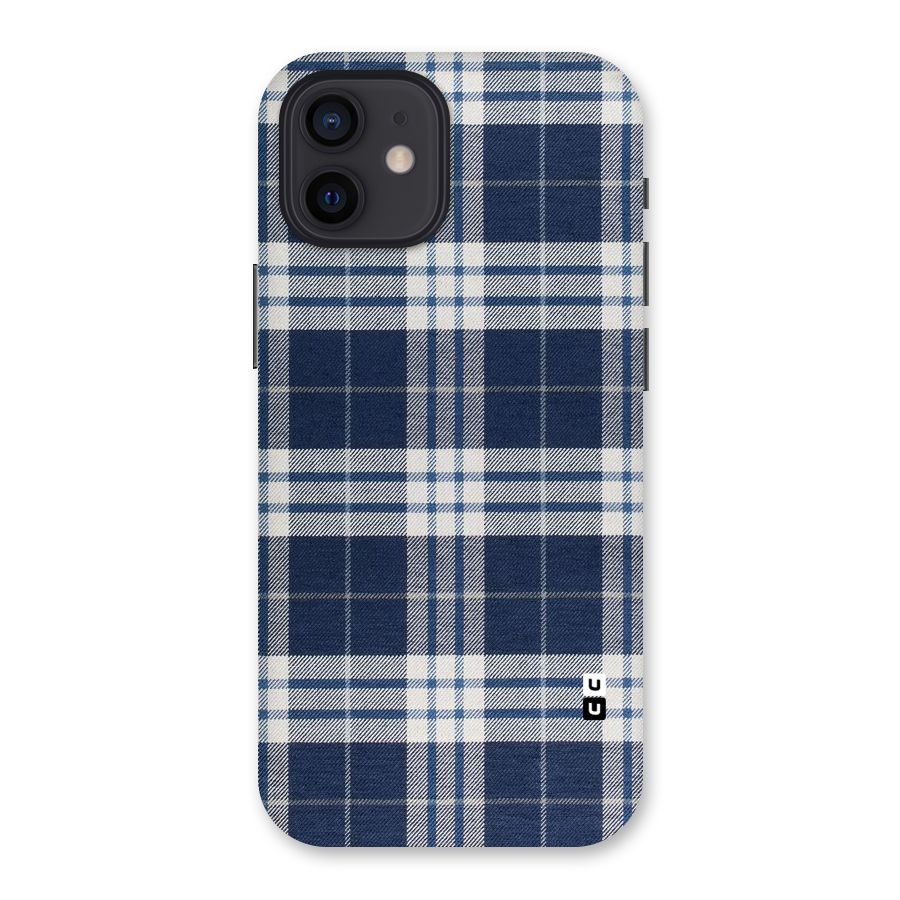 Blue White Check Back Case for iPhone 12