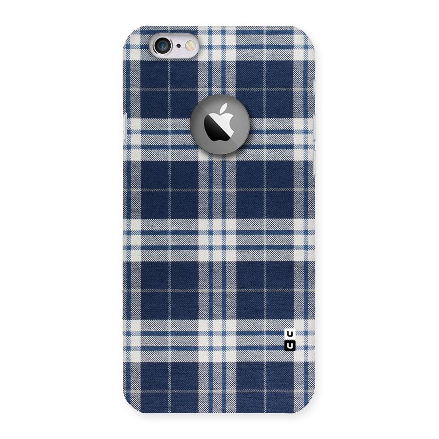 Blue White Check Back Case for iPhone 6 Logo Cut
