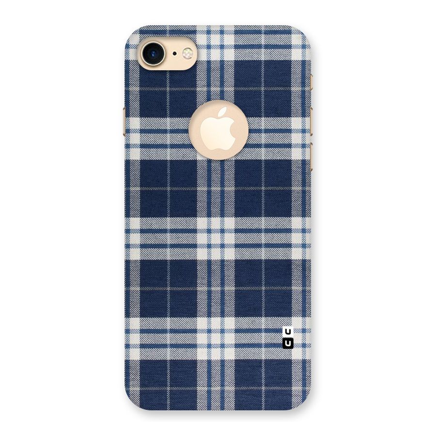 Blue White Check Back Case for iPhone 7 Logo Cut