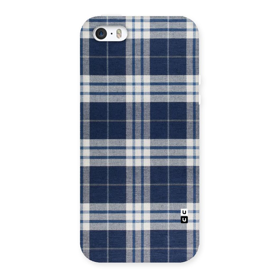 Blue White Check Back Case for iPhone SE