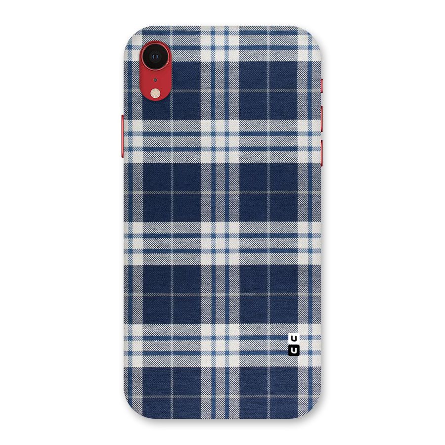 Blue White Check Back Case for iPhone XR