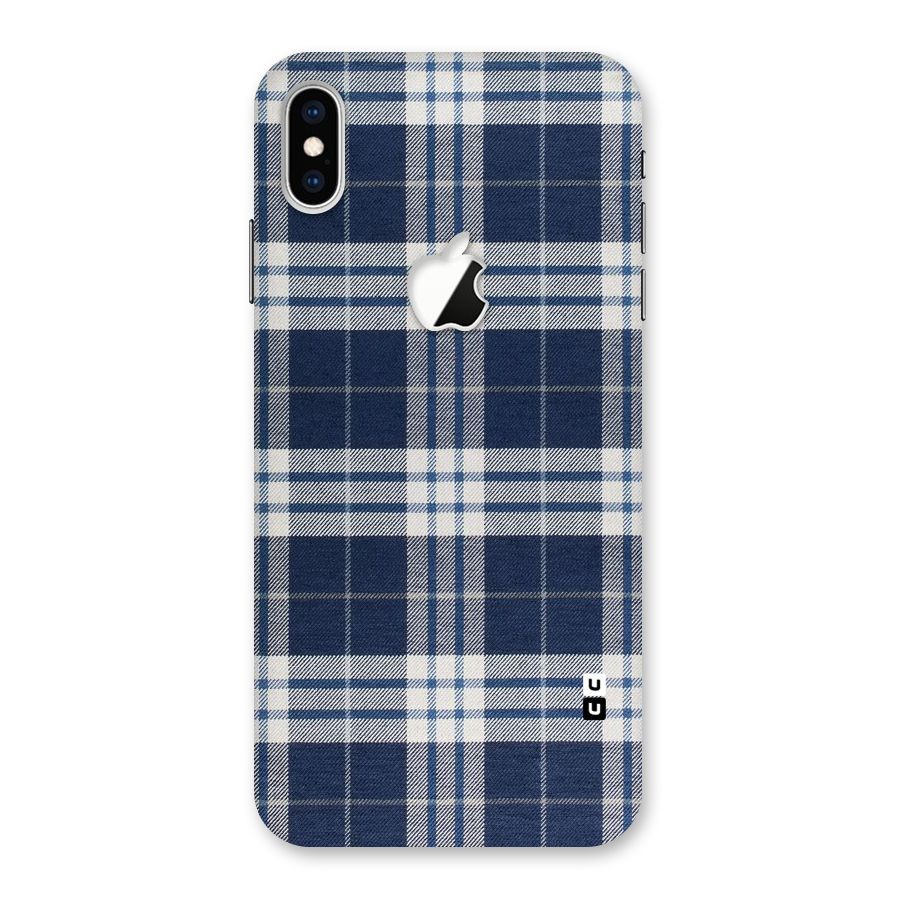 Blue White Check Back Case for iPhone XS Max Apple Cut