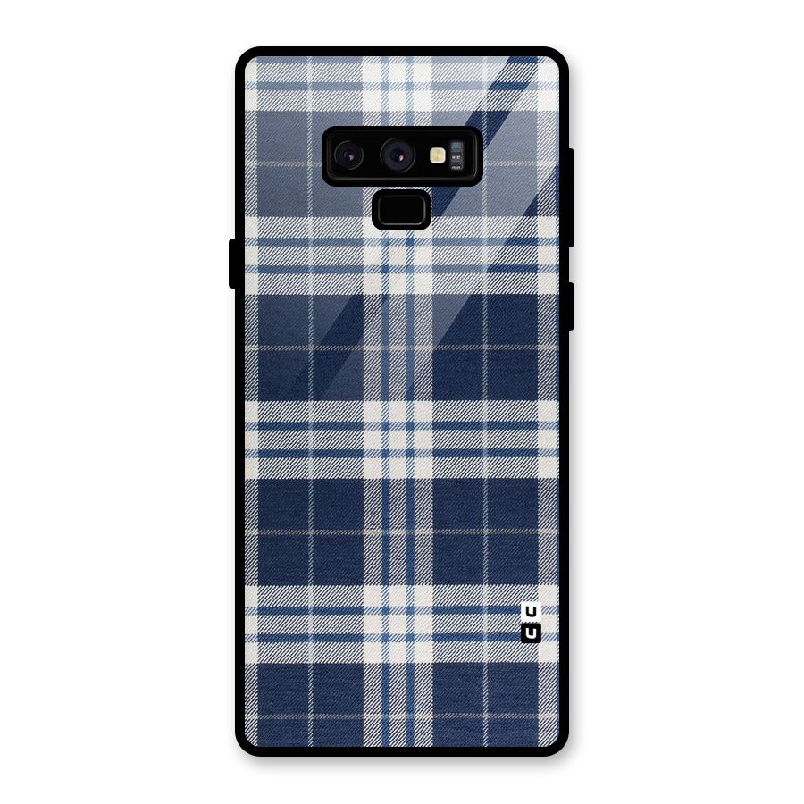 Blue White Check Glass Back Case for Galaxy Note 9