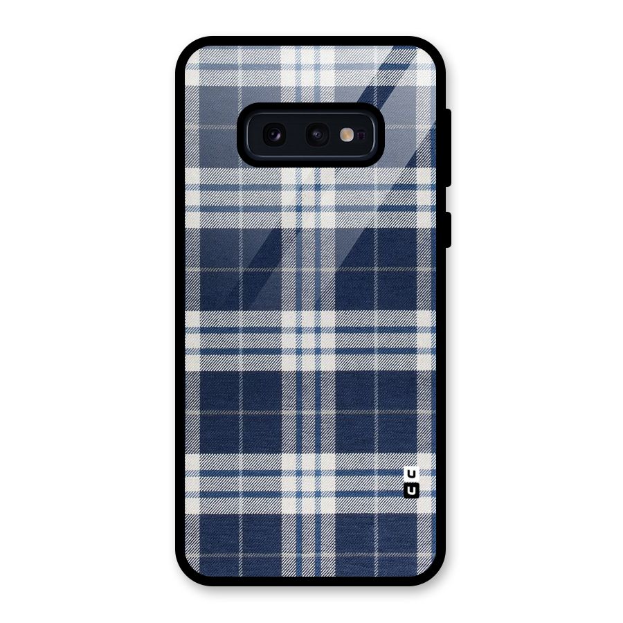 Blue White Check Glass Back Case for Galaxy S10e
