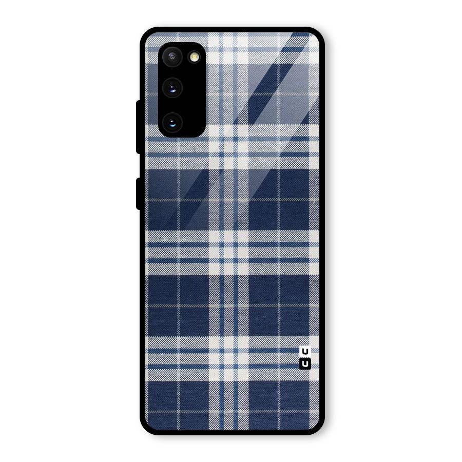 Blue White Check Glass Back Case for Galaxy S20 FE 5G