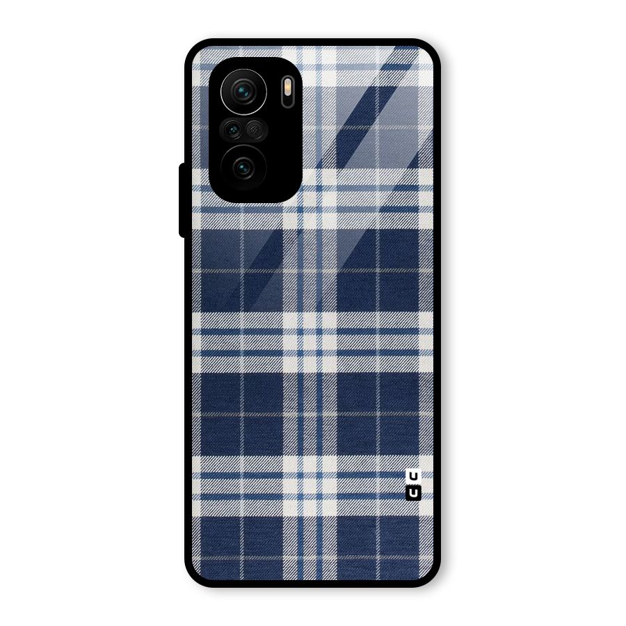 Blue White Check Glass Back Case for Mi 11X Pro