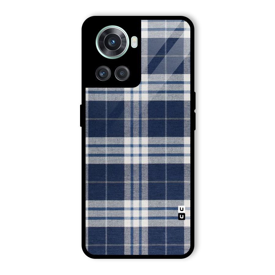 Blue White Check Glass Back Case for OnePlus 10R
