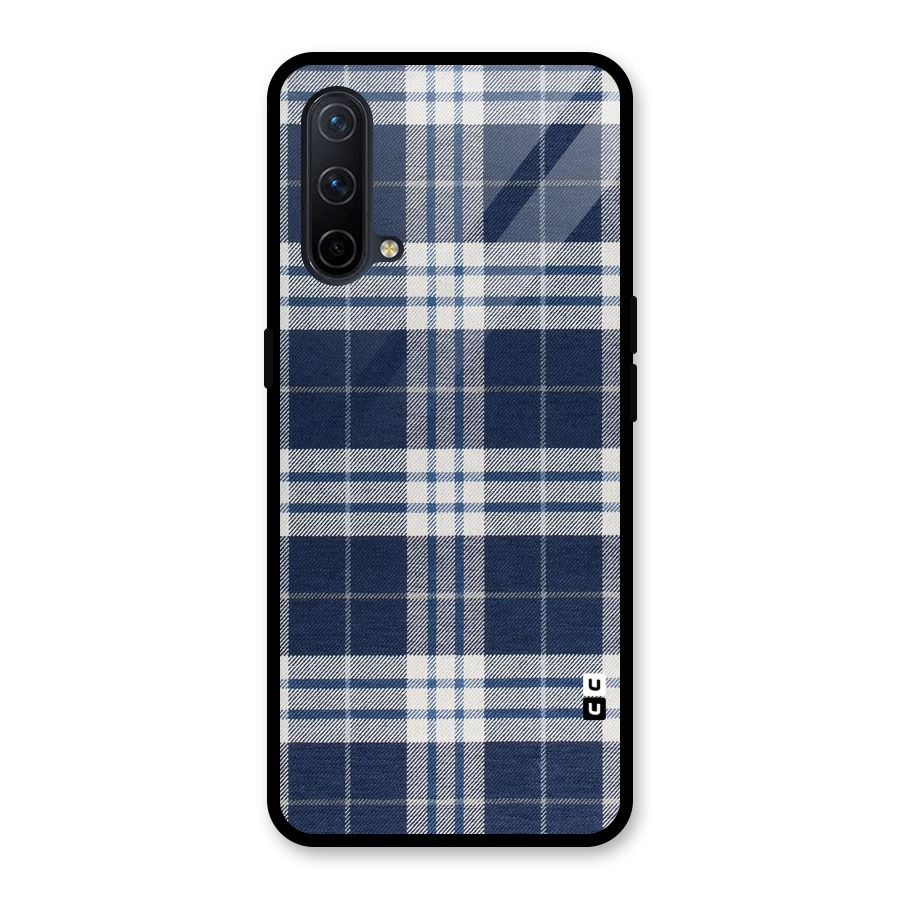 Blue White Check Glass Back Case for OnePlus Nord CE 5G