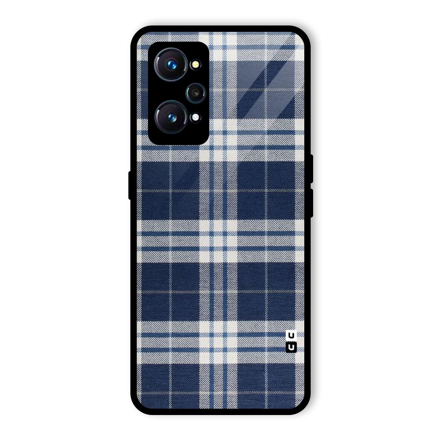 Blue White Check Glass Back Case for Realme GT Neo2