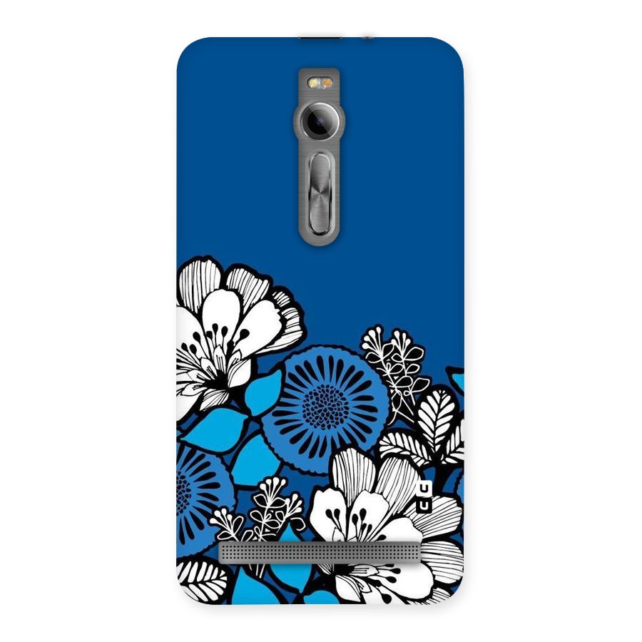 Blue White Flowers Back Case for Asus Zenfone 2
