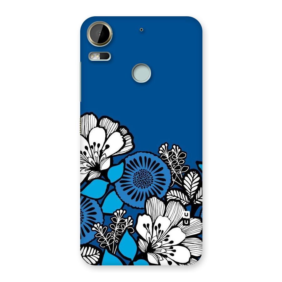 Blue White Flowers Back Case for Desire 10 Pro
