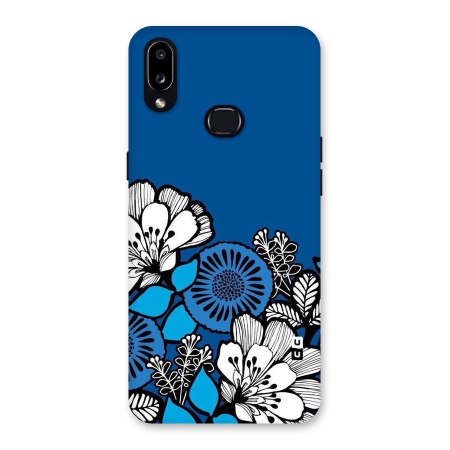 Blue White Flowers Back Case for Galaxy A10s