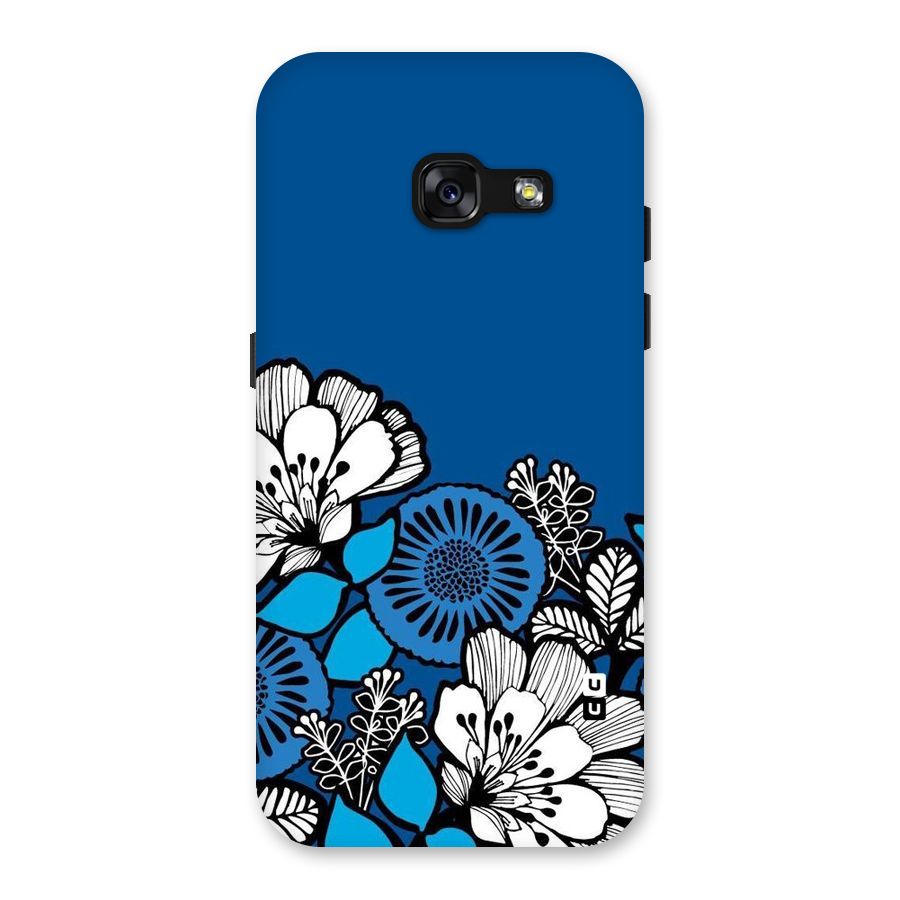 Blue White Flowers Back Case for Galaxy A3 (2017)