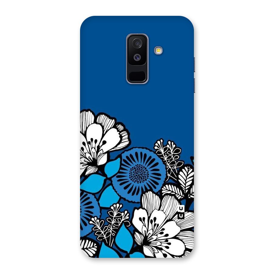 Blue White Flowers Back Case for Galaxy A6 Plus