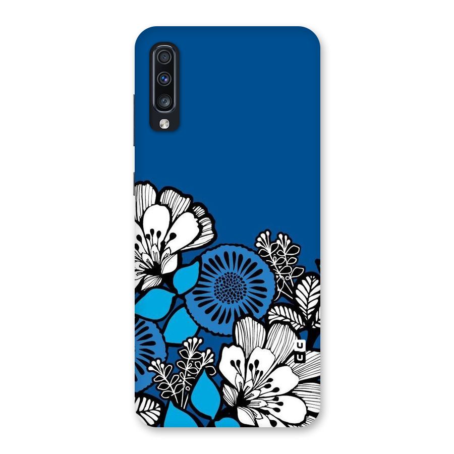 Blue White Flowers Back Case for Galaxy A70
