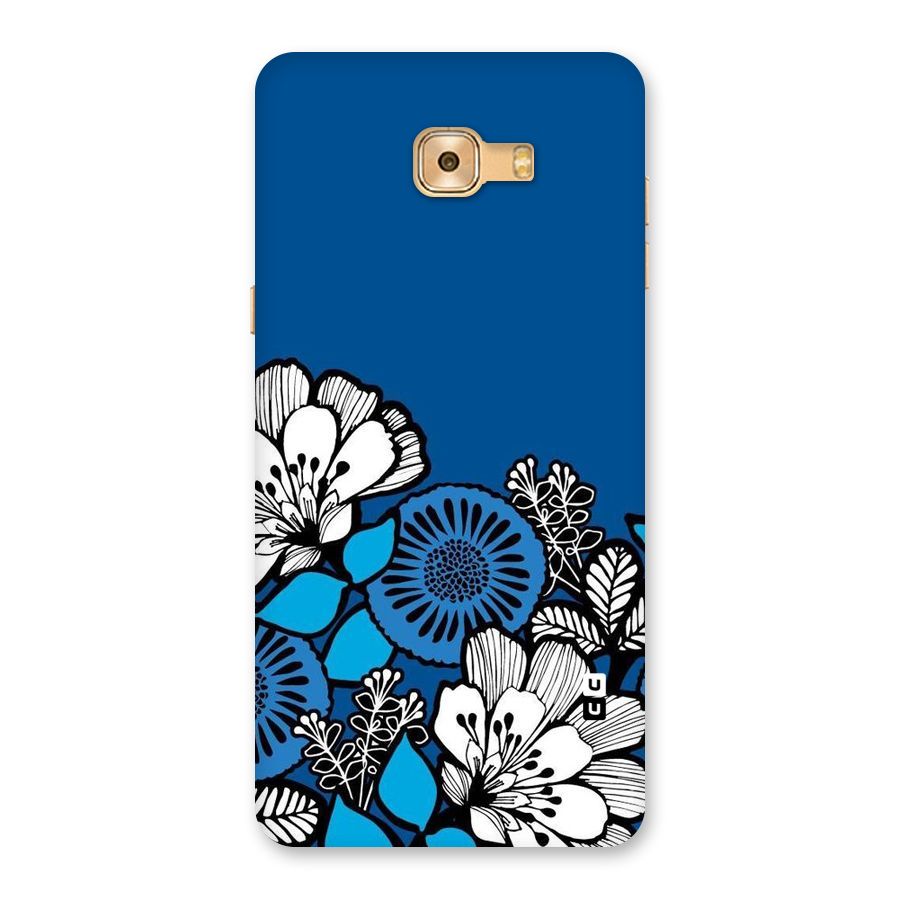 Blue White Flowers Back Case for Galaxy C9 Pro