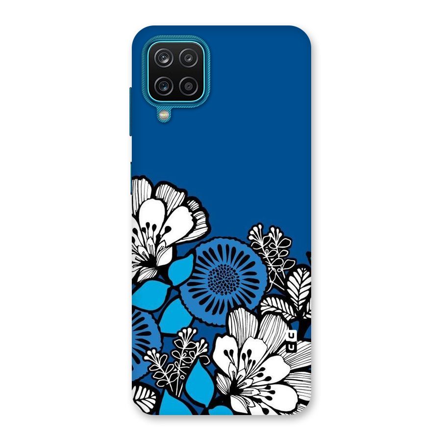 Blue White Flowers Back Case for Galaxy F12