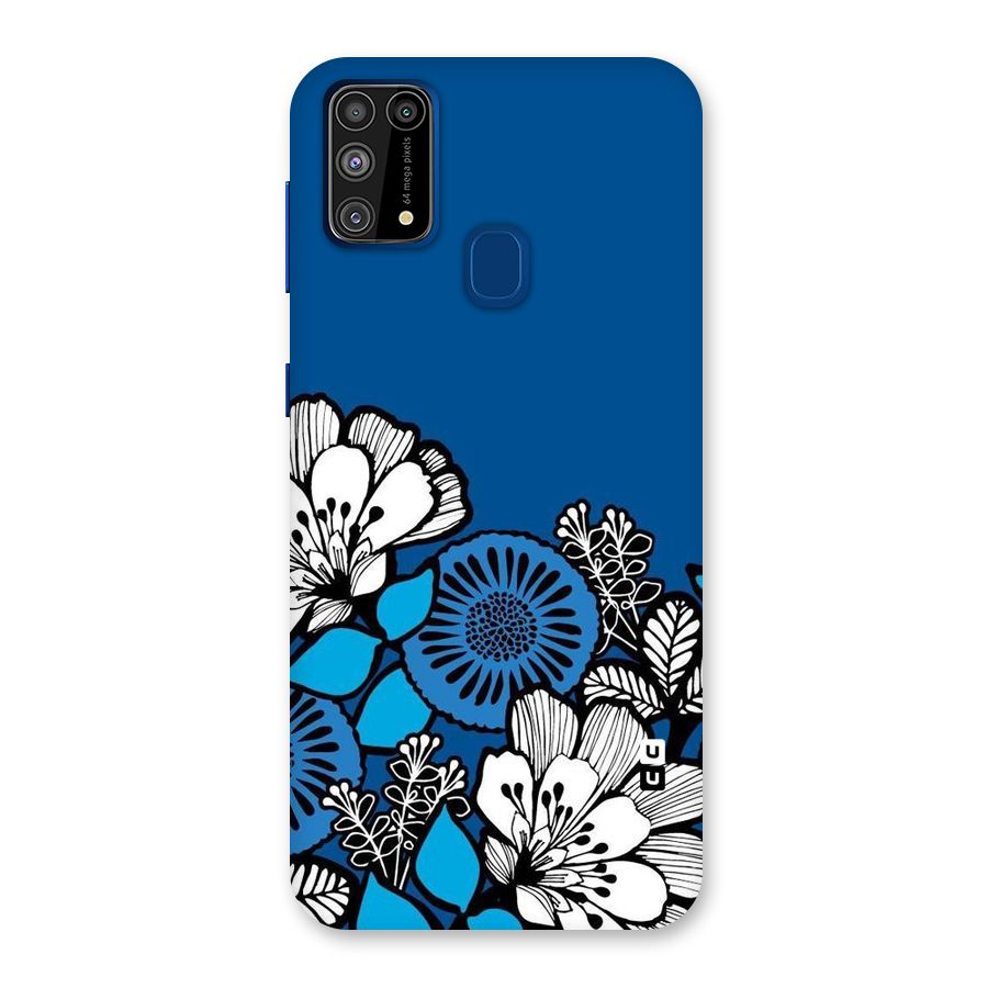 Blue White Flowers Back Case for Galaxy F41