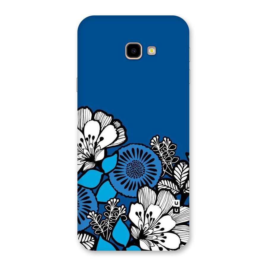 Blue White Flowers Back Case for Galaxy J4 Plus